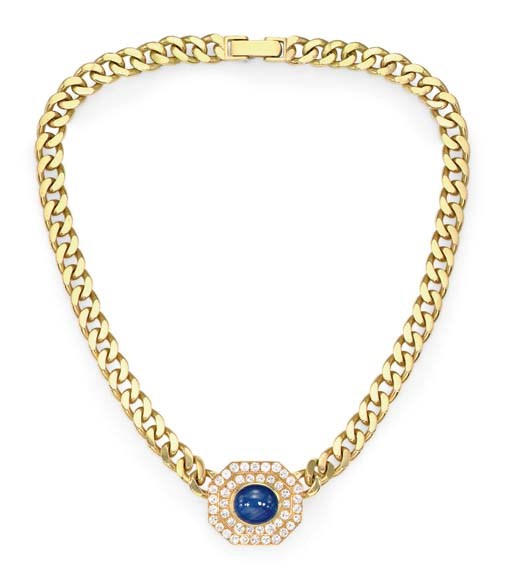 A SAPPHIRE AND DIAMOND NECKLACE, BY DAVID WEBB