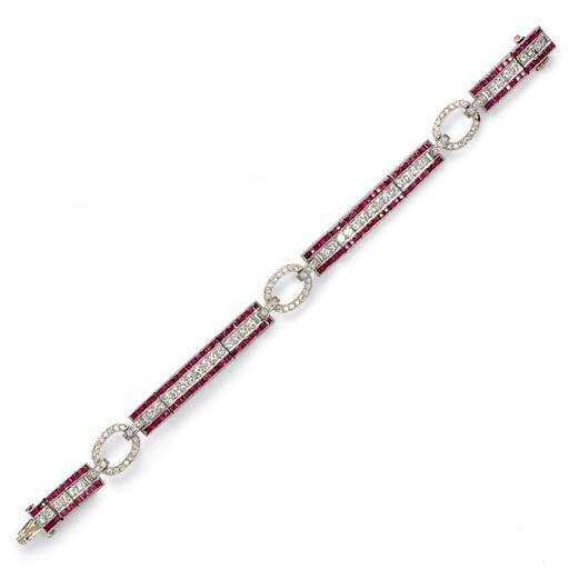 A RUBY AND DIAMOND BRACELET