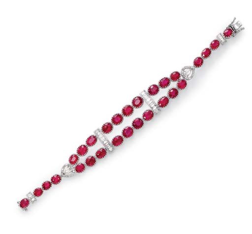 A RUBY AND DIAMOND BRACELET