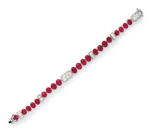 A RUBY AND DIAMOND BRACELET