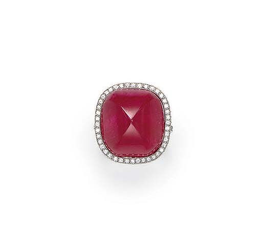A RUBY AND DIAMOND RING