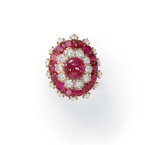A RUBY AND DIAMOND RING, BY VAN CLEEF & ARPELS