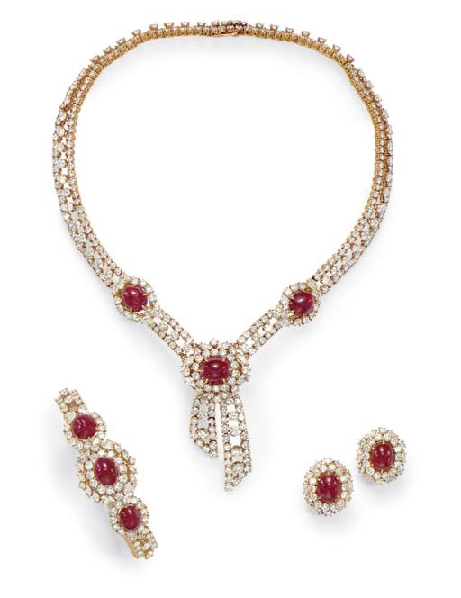 A SUITE OF RUBY AND DIAMOND JEWELRY, BY GERARD