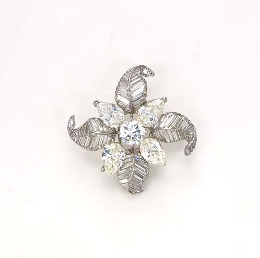A DIAMOND FLOWER BROOCH, BY HARRY WINSTON
