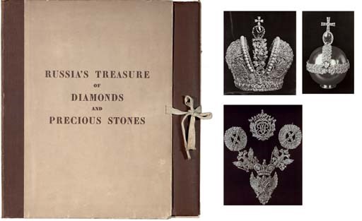 FERSMAN, Aleksander Evgenevich. Russia's Treasure of Diamonds and Precious Stones, Moscow: The People's Commissariat of Finances, 1925, parts I-IV, folio, plates unbound as issued in original wrappers (slightly spotted), original portfolio (light wear to extremities)
