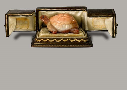 A BELLE EPOQUE AGATE TURTLE, BY CARTIER