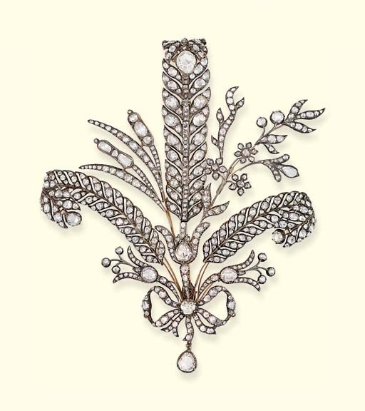 AN 18TH CENTURY PRINCE OF WALES FEATHER BROOCH