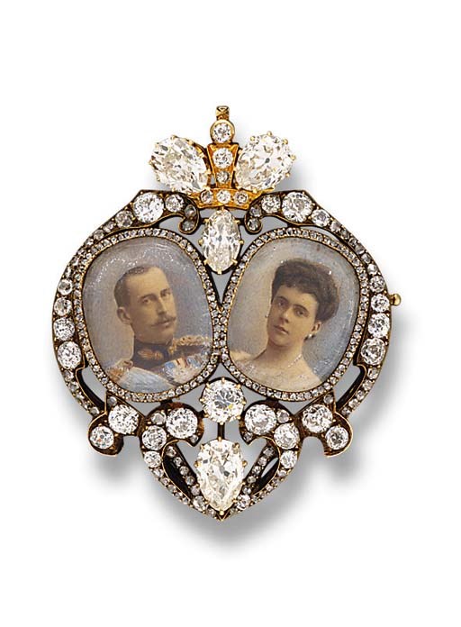 AN HISTORIC ROYAL PORTRAIT MINIATURE BROOCH, BY KOECHLI