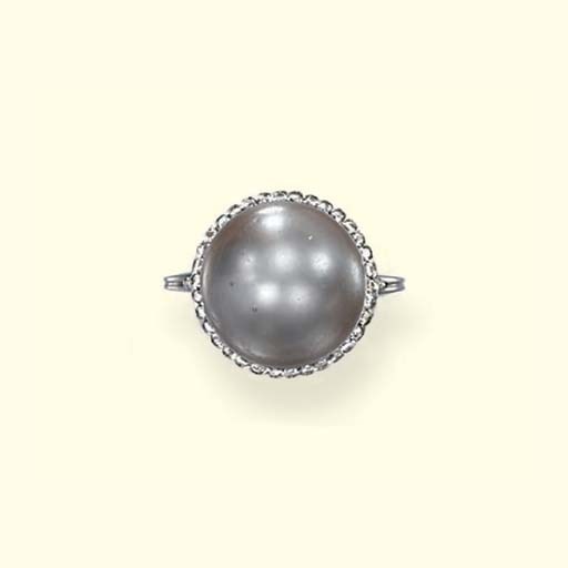 A BELLE EPOQUE PEARL AND DIAMOND RING