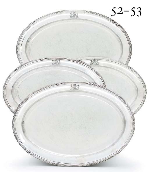 A PAIR OF GEORGE III SILVER MEAT-DISHES