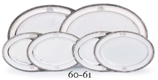 A PAIR OF GEORGE III SILVER MEAT-DISHES FROM THE MARTINIQUE SERVICE