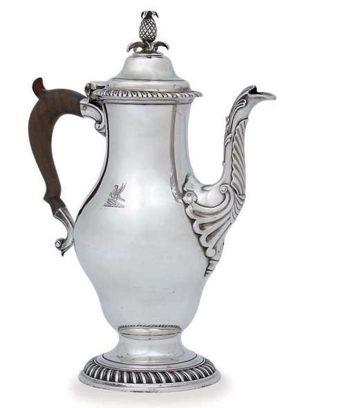 A GEORGE III SILVER CHOCOLATE-POT