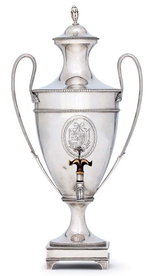 A GEORGE III SILVER TEA-URN