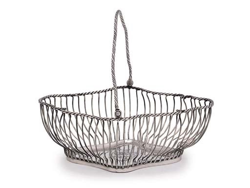 A GEORGE II SILVER CAKE-BASKET