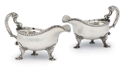 A PAIR OF GEORGE II SILVER SAUCEBOATS