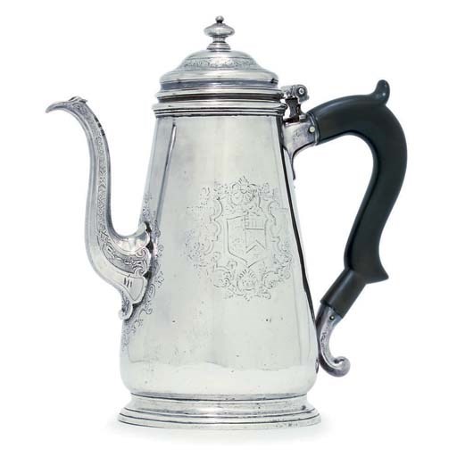 A GEORGE II SILVER COFFEE-POT
