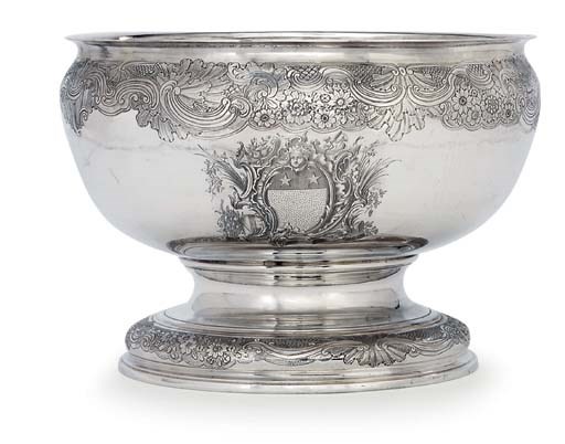 A GEORGE II SILVER PUNCH-BOWL