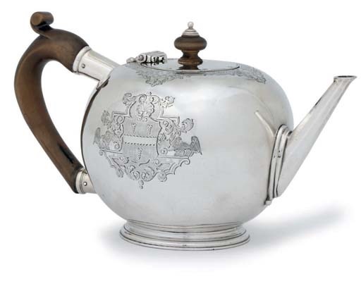 A GEORGE I SILVER TEAPOT