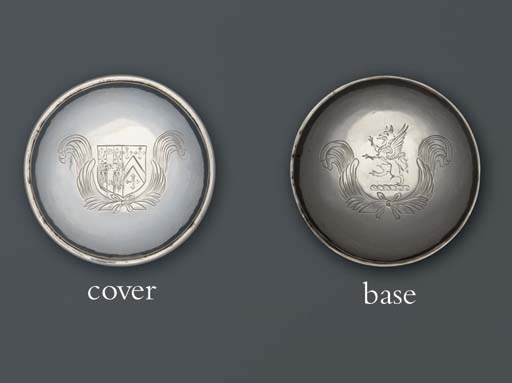 A CHARLES II SILVER SPICE BOX AND COVER