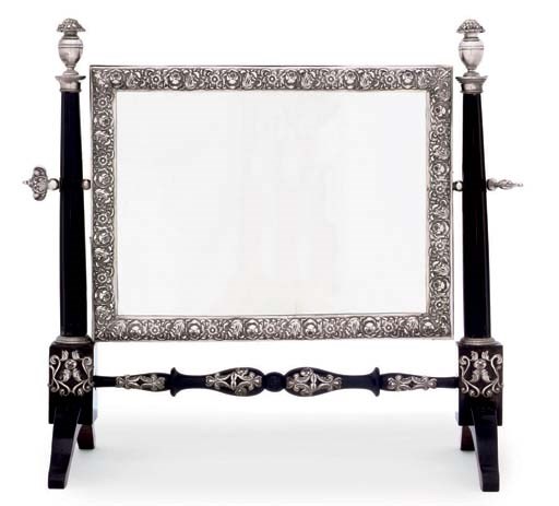 AN AUSTRIAN SILVER-MOUNTED DRESSING TABLE-MIRROR