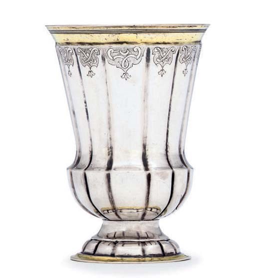 A GERMAN PARCEL-GILT SILVER WINE-CUP
