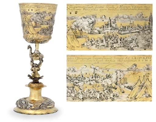 A GERMAN PARCEL-GILT SILVER CUP