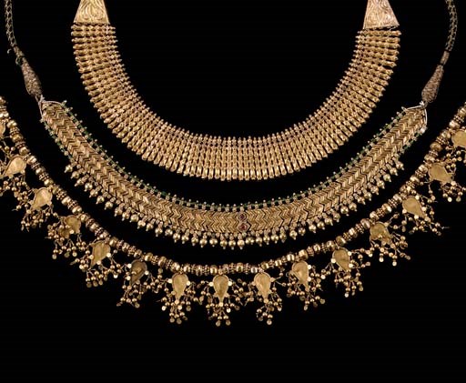 THREE ANTIQUE INDIAN NECKLACES