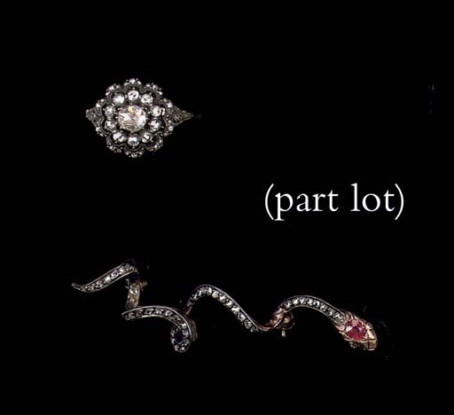 THREE PIECES OF ROSE-CUT DIAMOND JEWELLERY