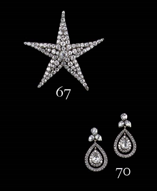 A PAIR OF ROSE-CUT DIAMOND EARRINGS