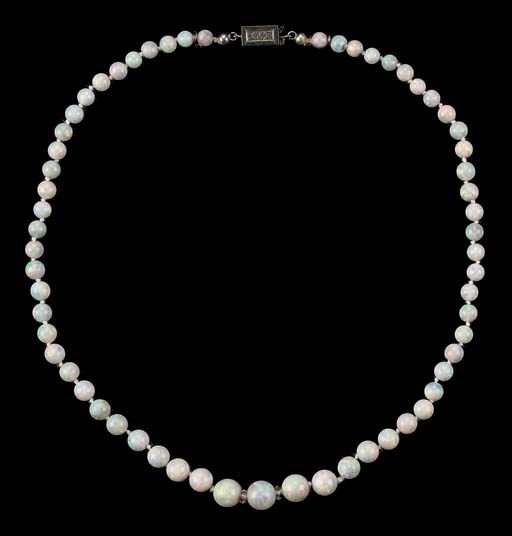 AN OPAL BEAD NECKLACE