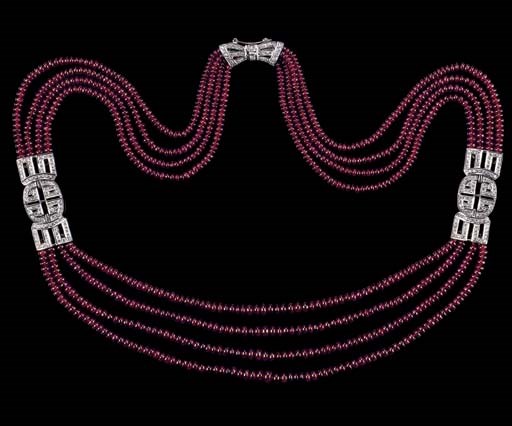 A RUBY AND DIAMOND NECKLACE