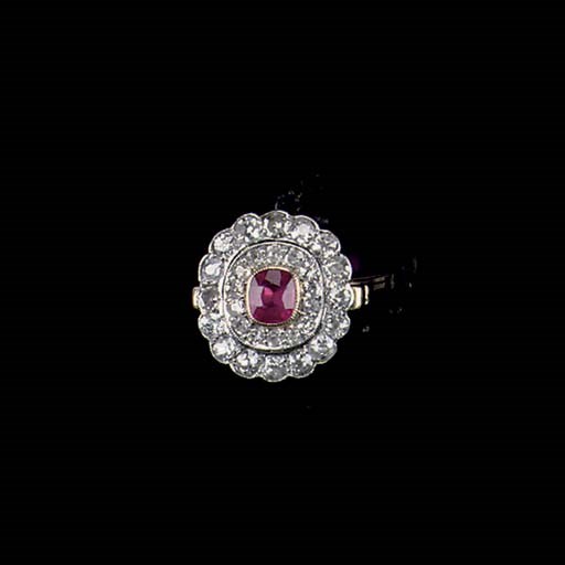 A RUBY AND DIAMOND RING