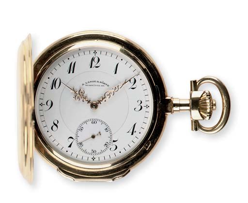 A. LANGE & SÖHNE. A FINE 18K PINK GOLD HUNTER CASE KEYLESS LEVER WATCH
