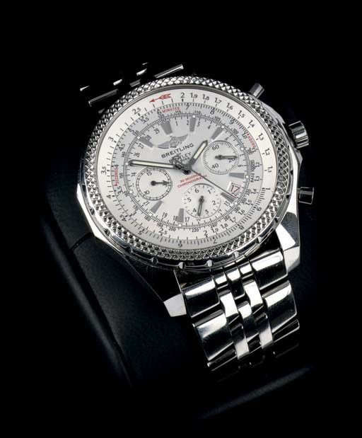 A RARE SPECIAL EDITION OVERSIZED STAINLESS STEEL OCTAGONAL AUTOMATIC 30 SECONDS CHRONOGRAPH WRISTWATCH WITH DATE AND SLIDE RULE, BY BREITLING