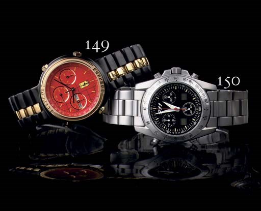 A STAINLESS STEEL WATER RESISTANT CHRONOGRAPH WRISTWATCH WITH DATE, BY PORSCHE