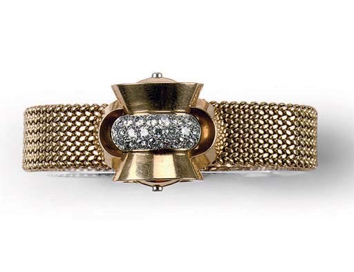 A RETRO LADY'S DIAMOND WRISTWATCH, SWISS, BY SOLVIL