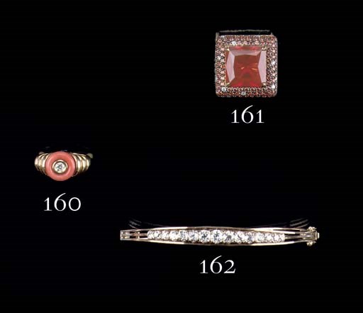 A FIRE OPAL, DIAMOND AND SAPPHIRE RING, BY MARGHERITA BURGENER