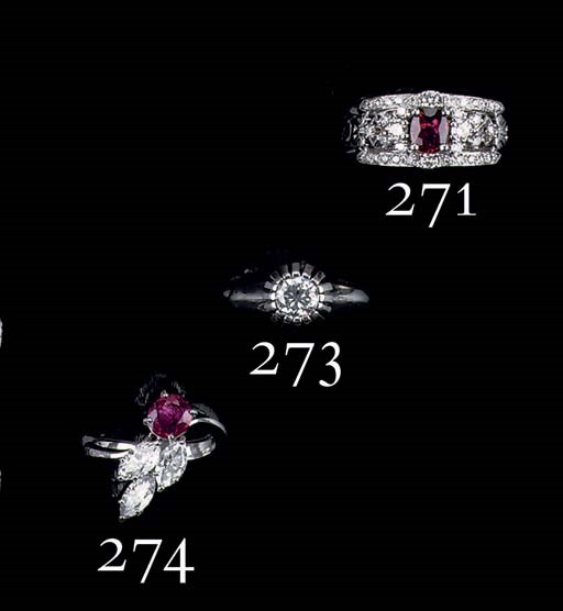 A RUBY AND DIAMOND RING