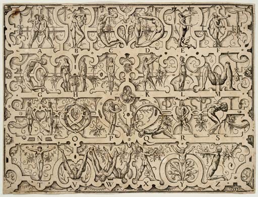 AMMAN, Jost (1539-1591). Human Alphabet. Signed and dated "I.A. 1567." [but 1808/1816].