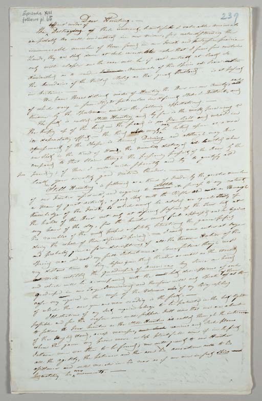 AUDUBON, John James. Autograph manuscript, "Deer Hunting" published in vol. I Ornithological Biography, pp.335-340. 5 pages, folio.