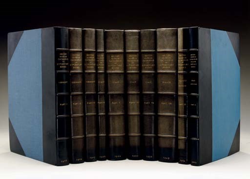 [BRITISH MUSEUM CATALOGUE]. Catalogue of books printed in the XVth century now in the British Museum. London: The Trustees of the British Museum, 1908-1971.