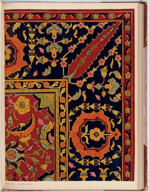HENDLEY, Colonel Thomas Holbein.  Asian Carpets. XVI and XVII Century Designs from the Jaipur Palaces.  London: Kegan Paul, Trench, Trubner &  Co., [1905].