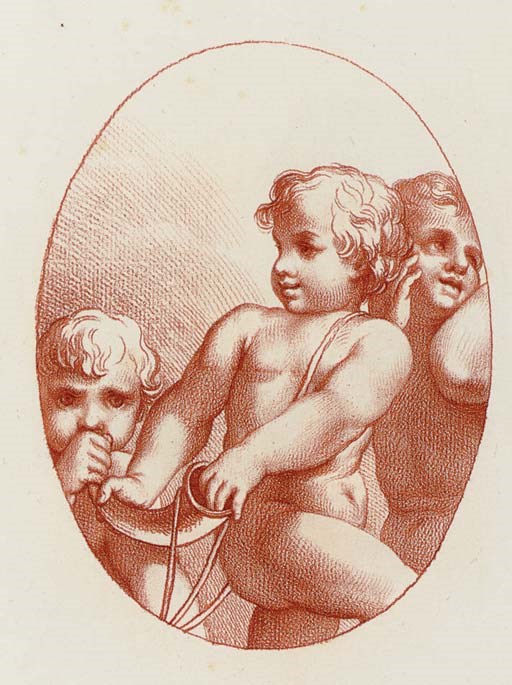 [HOE, Robert, III, collector]. ROSSI, Giovanni Gherardo de, Giuseppe de LAMA, Francesco BARONI and Abate ARTEAGA. Pitture di Antonio Allegri detto Il Correggio esistenti in Parma nel Monistero di San Paolo. Parma: Bodoni for Regal Palazzo, 1800.