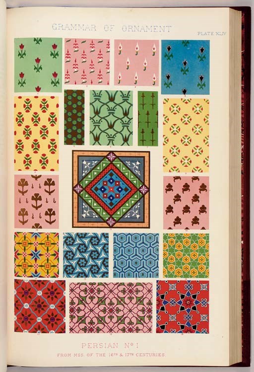 JONES, Owen (1809-1874).  The Grammar of Ornament. London: Day and Son, Lithographers to the Queen, 1856.