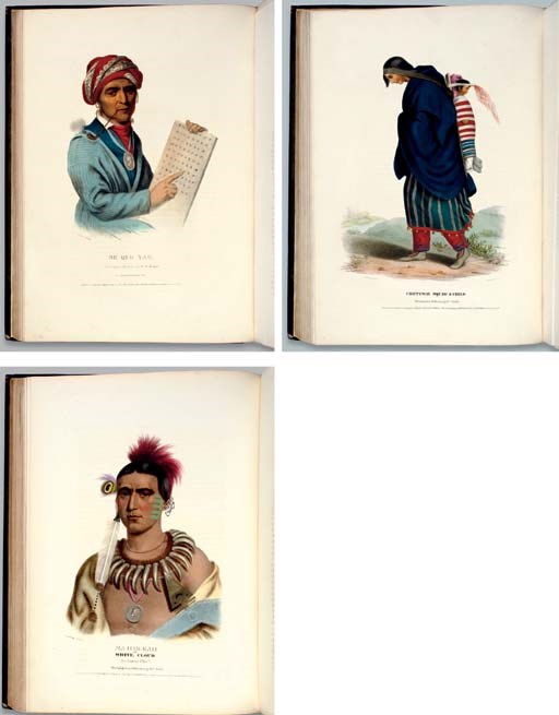 McKENNEY, Thomas L. (1785-1859) and James HALL (1793-1868). History of the Indian Tribes of North America. Philadelphia: Edward C. Biddle (vol. I) and Daniel Rice and James G. Clark, 1837-1842-1844.