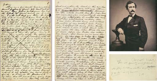 BOOTH, John Wilkes (1838-1865). Autograph manuscript, a first draft of his Secession Crisis speech on the break-up of the Union and the threat of Civil War, with deletions, additions and interlinear insertions by the author, [Philadelphia, between 22 and 27 December 1860].