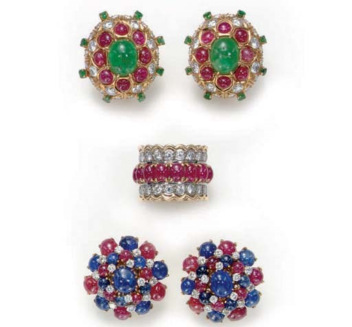 A GROUP OF MULTI-GEM AND GOLD JEWELRY