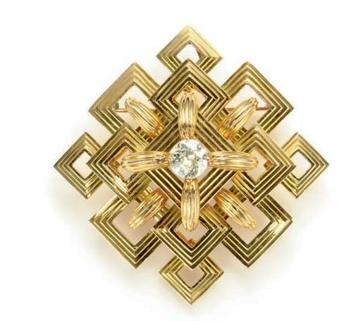 A DIAMOND AND 18K GOLD BROOCH, BY TIFFANY & CO.