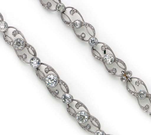 A PAIR OF BELLE EPOQUE DIAMOND AND PLATIUM BRACELETS
