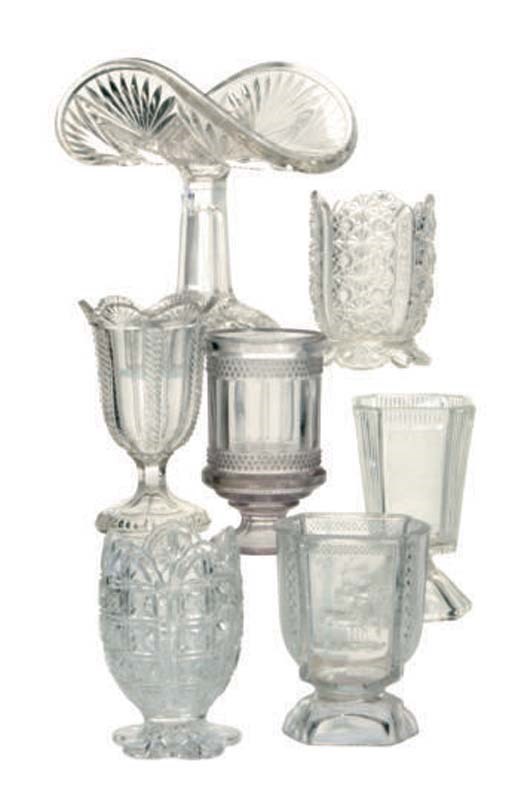 A GROUP OF AMERICAN PRESSED GLASS TABLE ARTICLES,